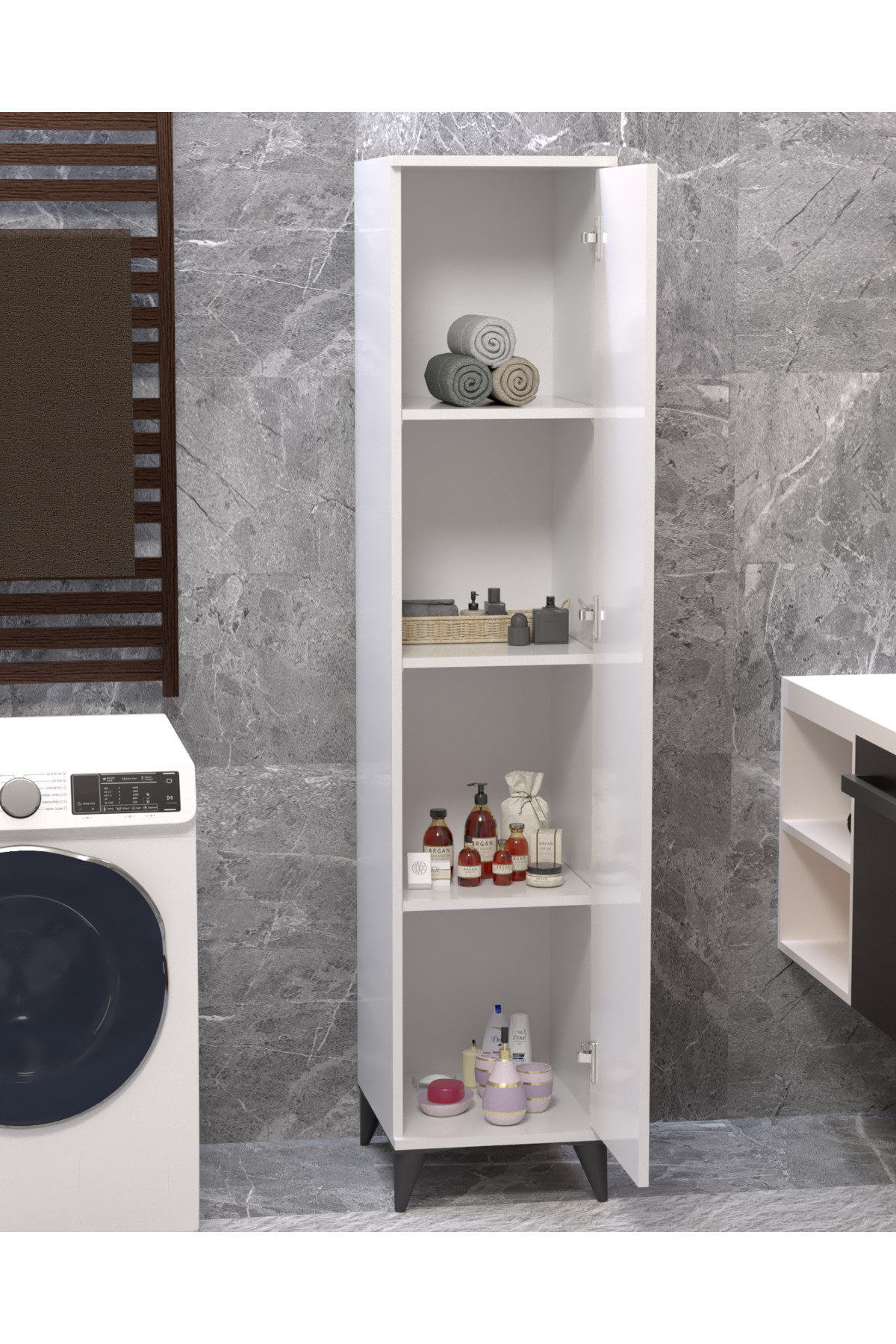 Vesso Çok Amaçlı Dolap Banyo Dolabı Mutfak Dolabı Kiler Dolabı Raflı Dolap küçük görsel 4