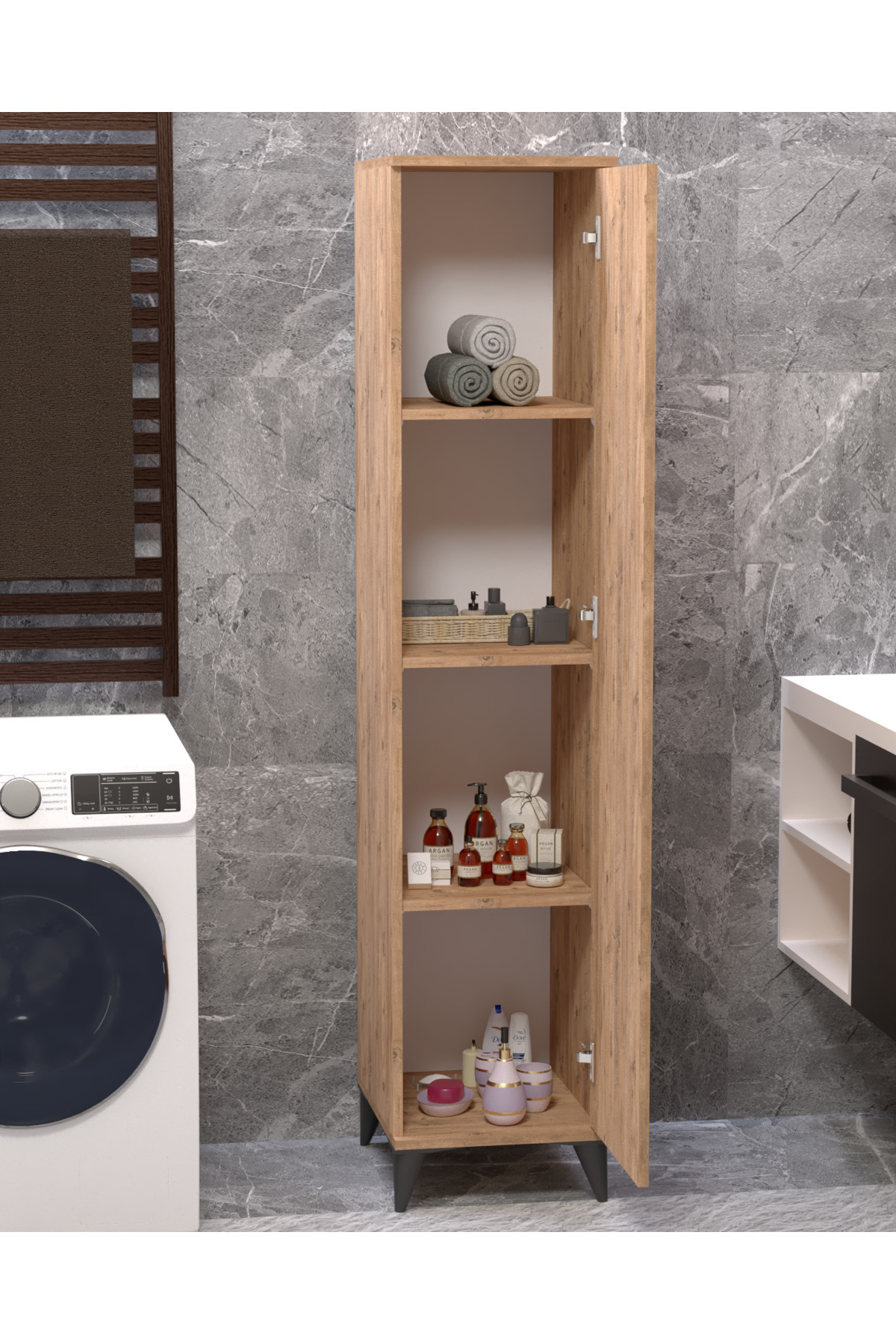 Vesso Çok Amaçlı Dolap Banyo Dolabı Mutfak Dolabı Kiler Dolabı Raflı Dolap küçük görsel 4
